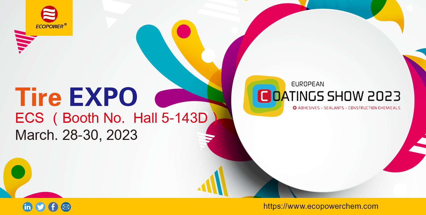 European Coatings Show 2023 - Booth No. Hall 5-143D March 28-30